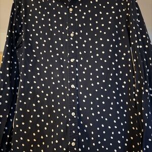 Michael Kors Navy Polka Dot Shirt. Size: LARGE